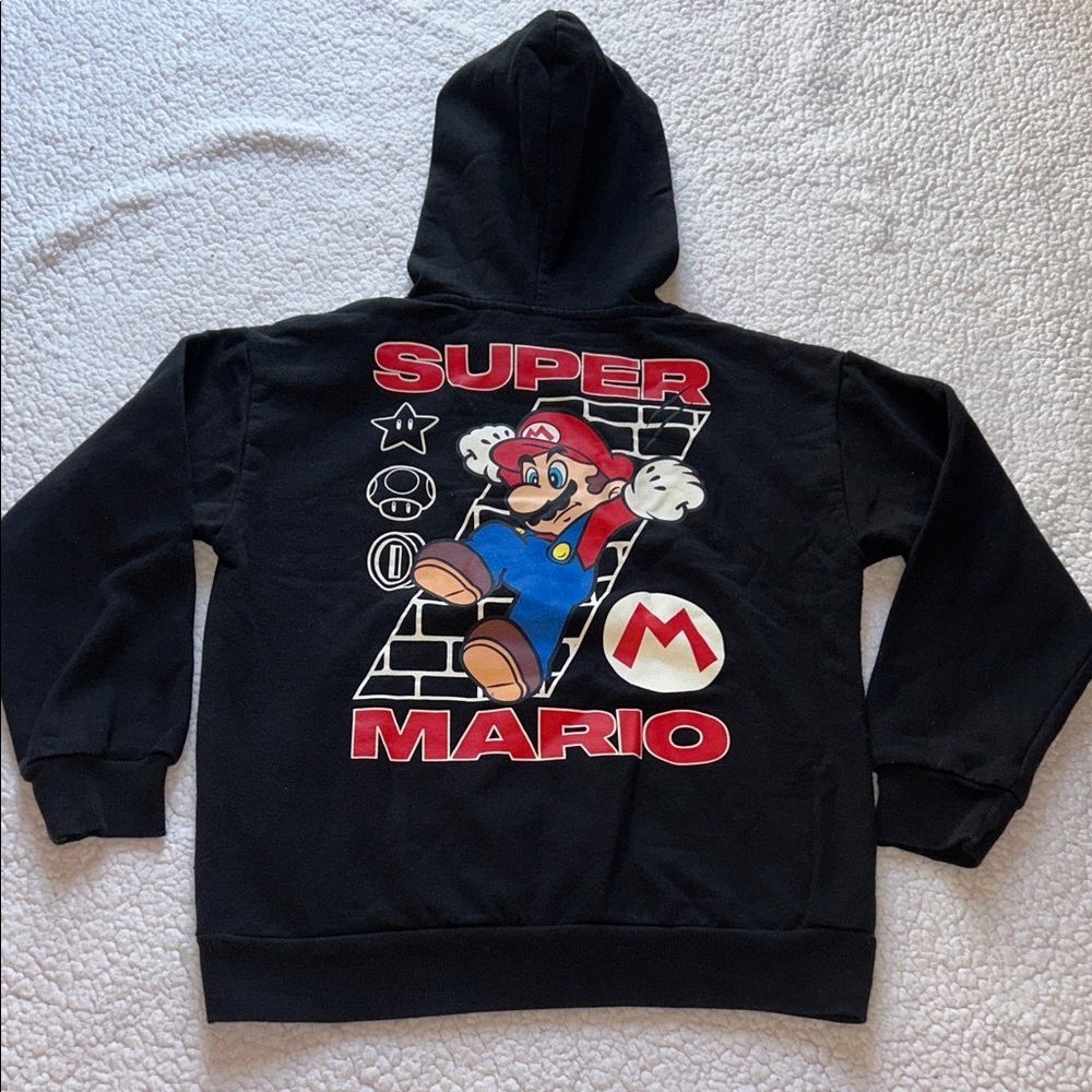 Nintendo Black Super Mario Kids Hoodie - Picture 6 of 7